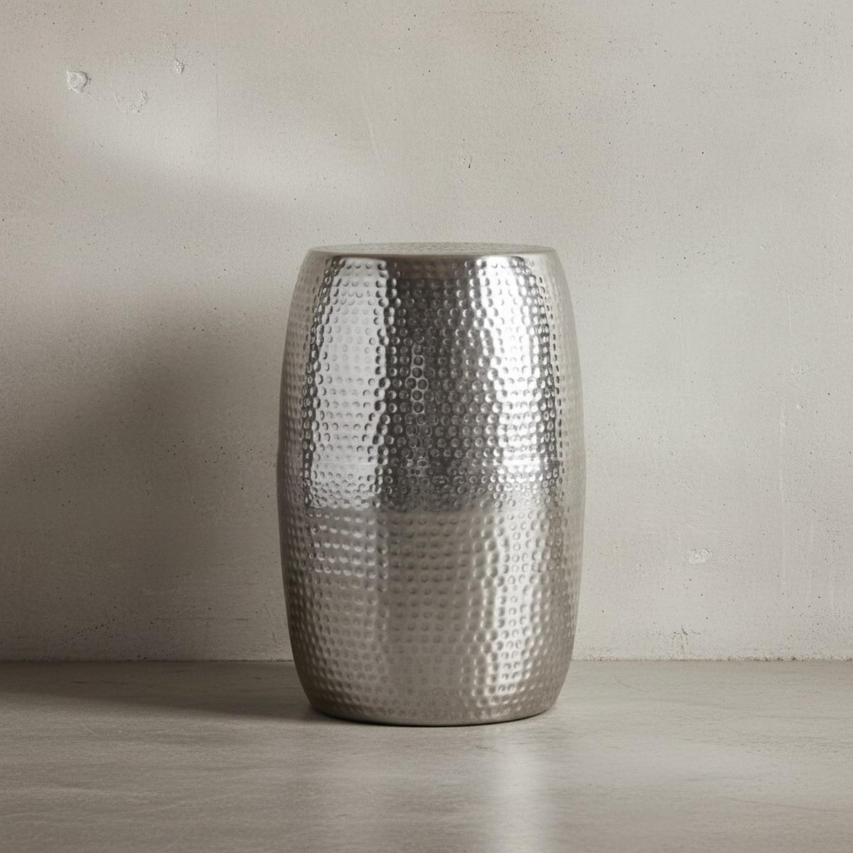 BEISTELLTISCH Aluminium Orientalisch ENNS, Silber 30x30x49 cm - Silberfarben, Metall (30/30/49cm) - KADIMA DESIGN