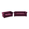 SOFAS 3-Sitzer & 2-Sitzer - Samt - Purpur - CHESTERFIELD - Bordeaux, Textil (205/72/88cm) - Vente-Unique