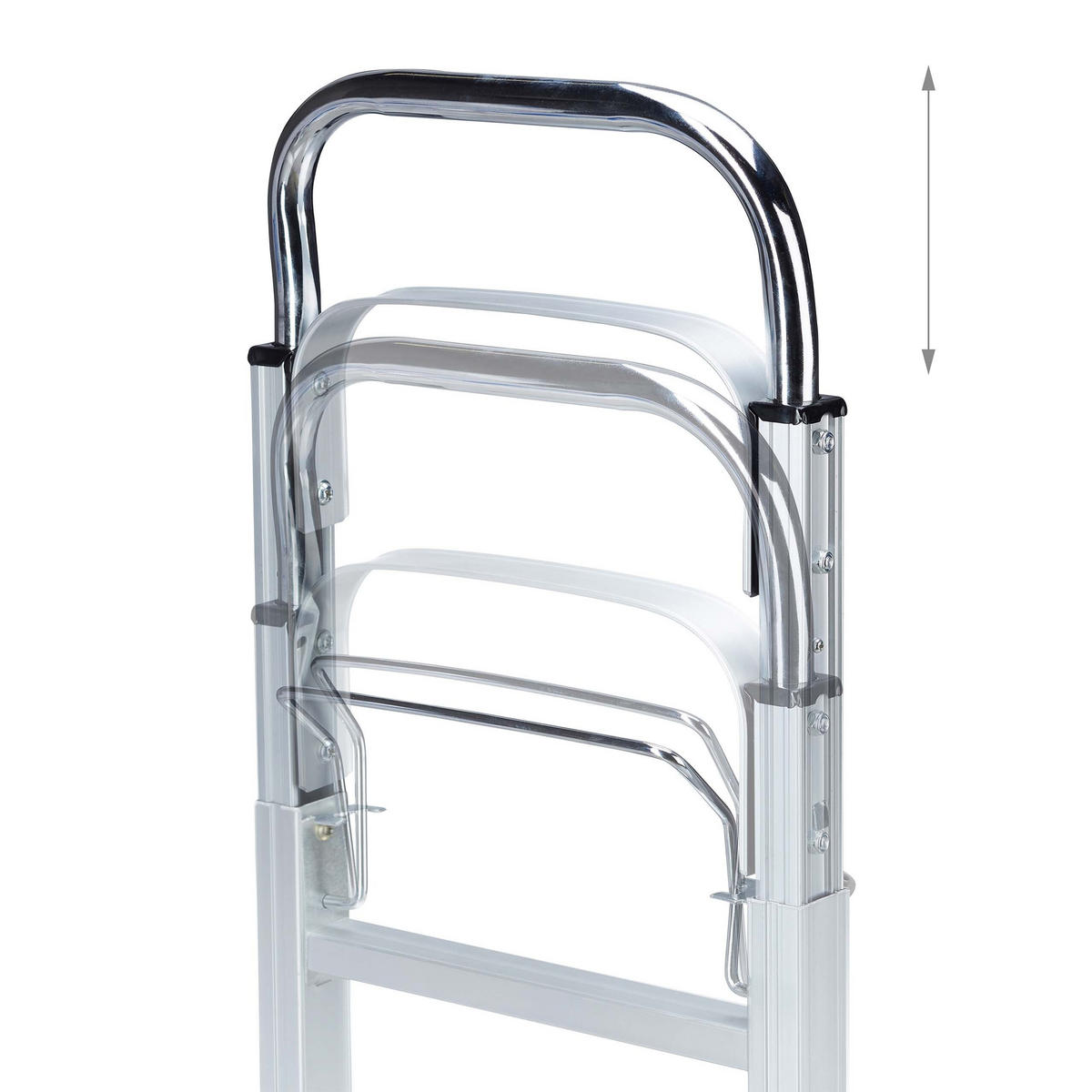 SACKKARRE Silber klappbar Teleskopgriff 200 kg - Silberfarben, Textil/Metall (40/107/40.5cm) - Relaxdays