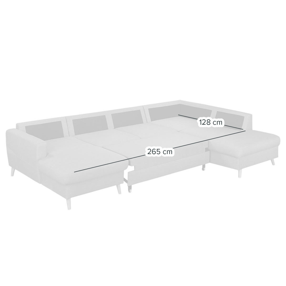 WOHNLANDSCHAFT mit Longchair - Grau, Textil (290/90/200cm) - home24