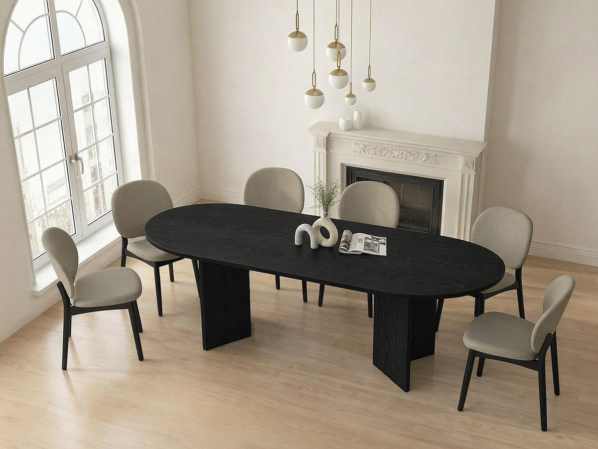 ESSTISCH - 6 Personen, 8 Personen, 10 Personen - Holz, Platte - Schwarz TOPANIA - Schwarz, Holz (89.4/260/78cm) - Vente-Unique