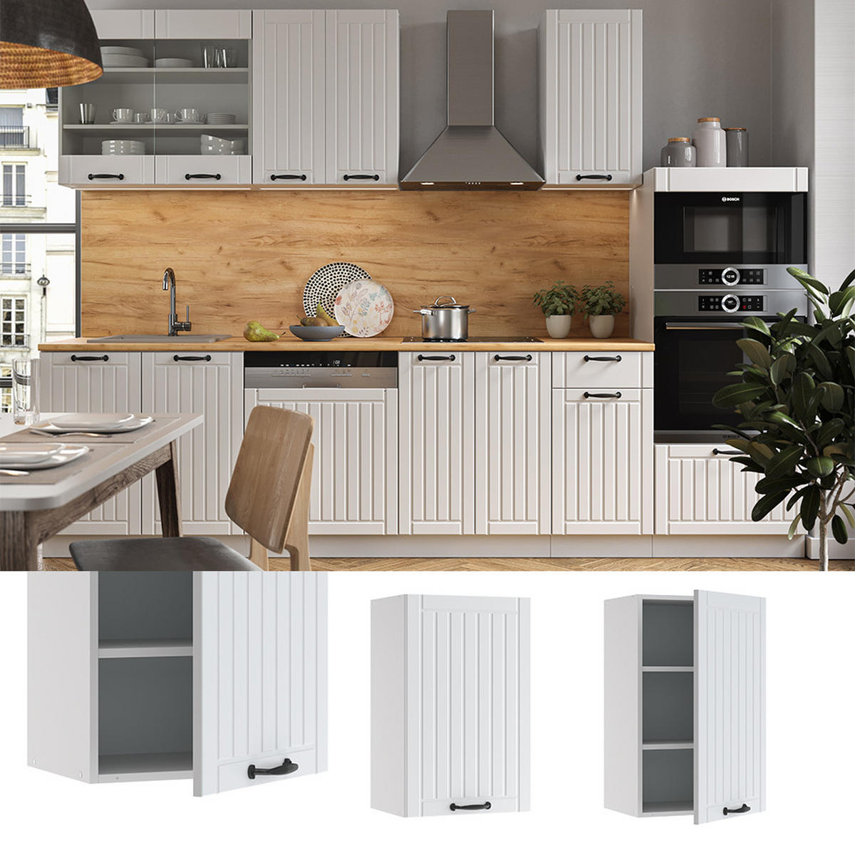 HÄNGESCHRANK Fame-Line Weiß Landhaus 45 cm - Weiß, Holzwerkstoff (45/72/34.1cm) - Vicco