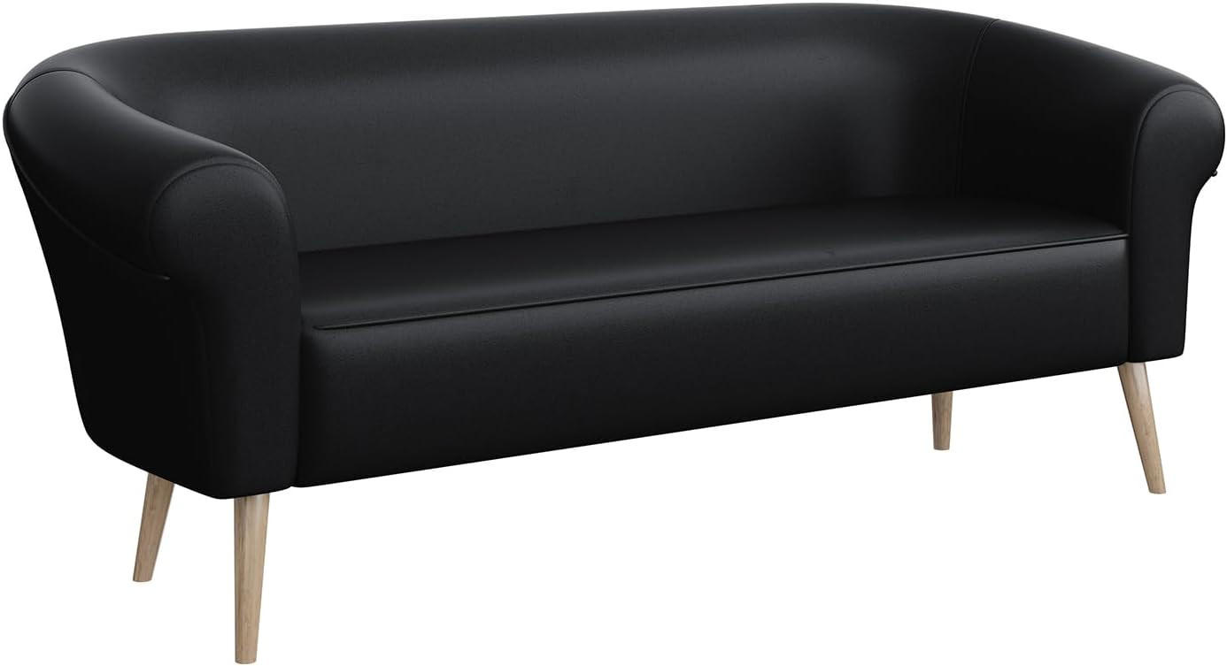 Meblini Sofa Schwarz 176x70x57 cm