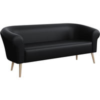 SOFA Emilia (3-Sitzer) - Buchefarben/Schwarz, Holzwerkstoff/Buchenholz (176/70/57cm) - Meblini