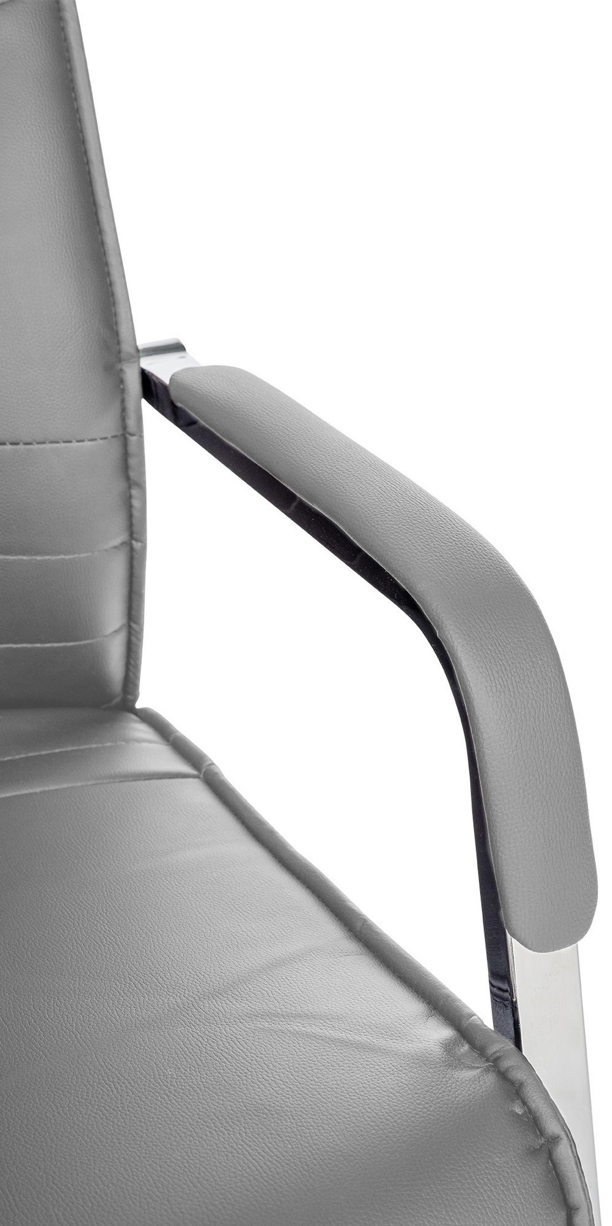 BESUCHERSTÜHLE Haarlem - 2er Set grau - Chromfarben/Grau, Textil/Metall (55/88/60cm) - TPFLiving