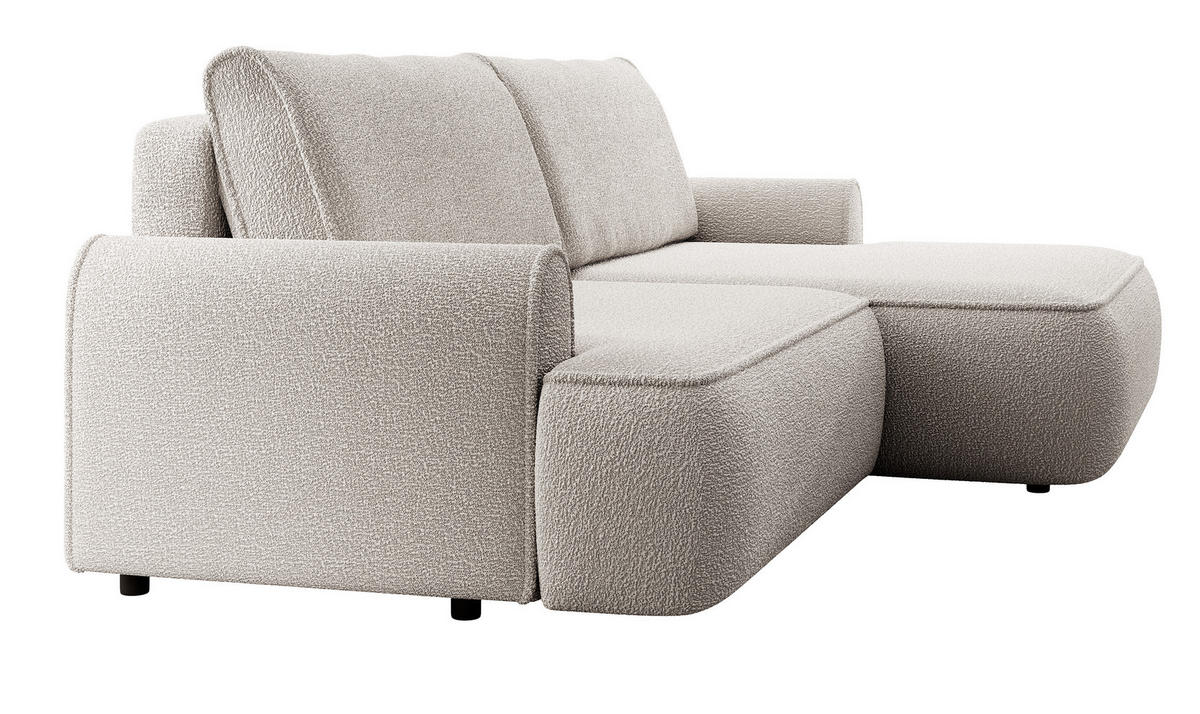 ECKSOFA 250 cm Mareno mit Bettkasten, Schlaffunktion, Rechts, Hellgrau - Hellgrau, Holz (146/250cm) - Emporius