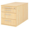 ROLLCONTAINER - mit 3 Schubladen 80/42,8/51,2 cm in Ahornfarben Relinggriff (Kunststoff) - Ahornfarben, Holzwerkstoff (42.8/51.2/80cm) - bümö