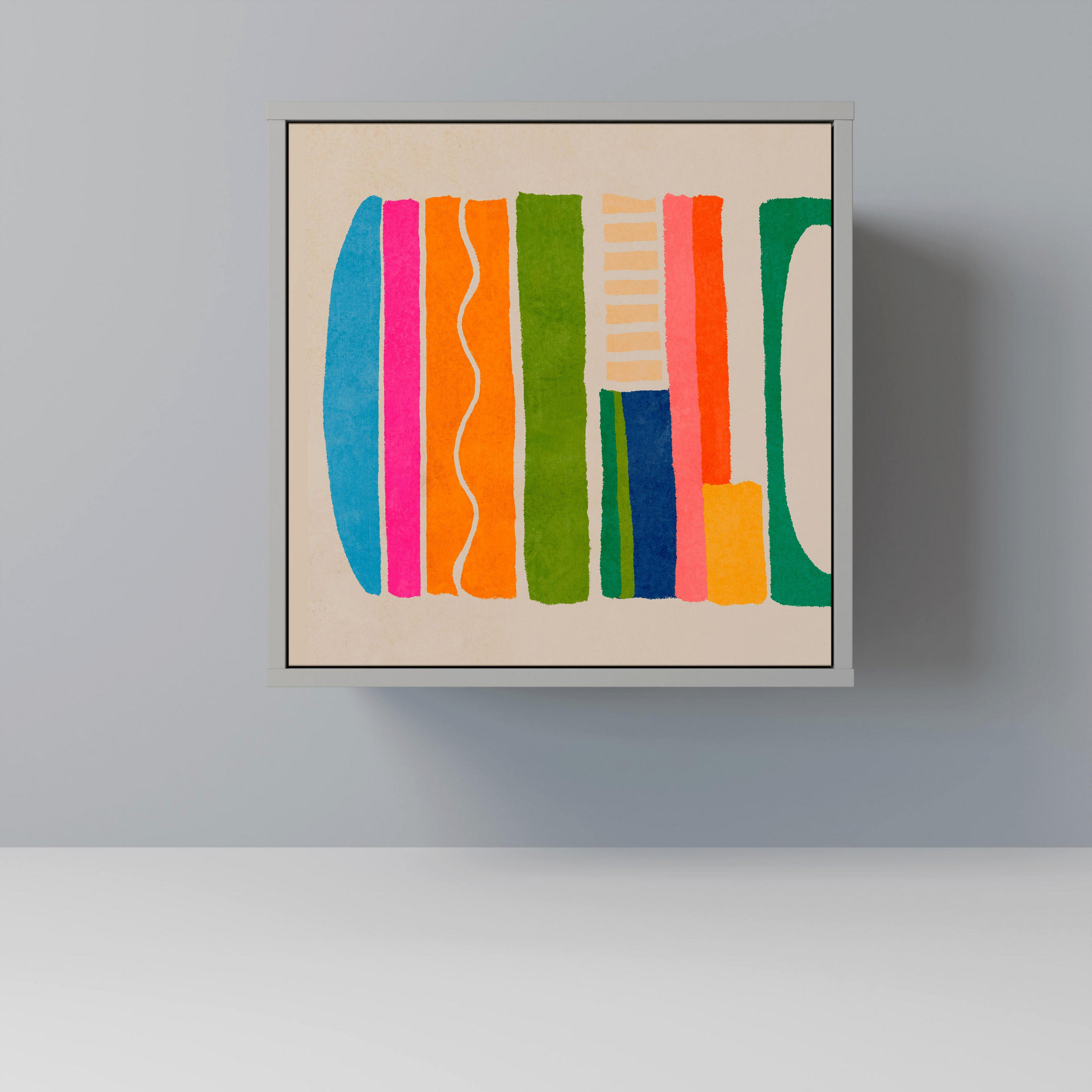 SIDEBOARD GEOMETRIC SHINE, Grau, 57,5x42x57,5 cm, Ohne Füße - Multicolor/Grau, Holzwerkstoff (57.5/57.5/42cm) - SpaceRebels