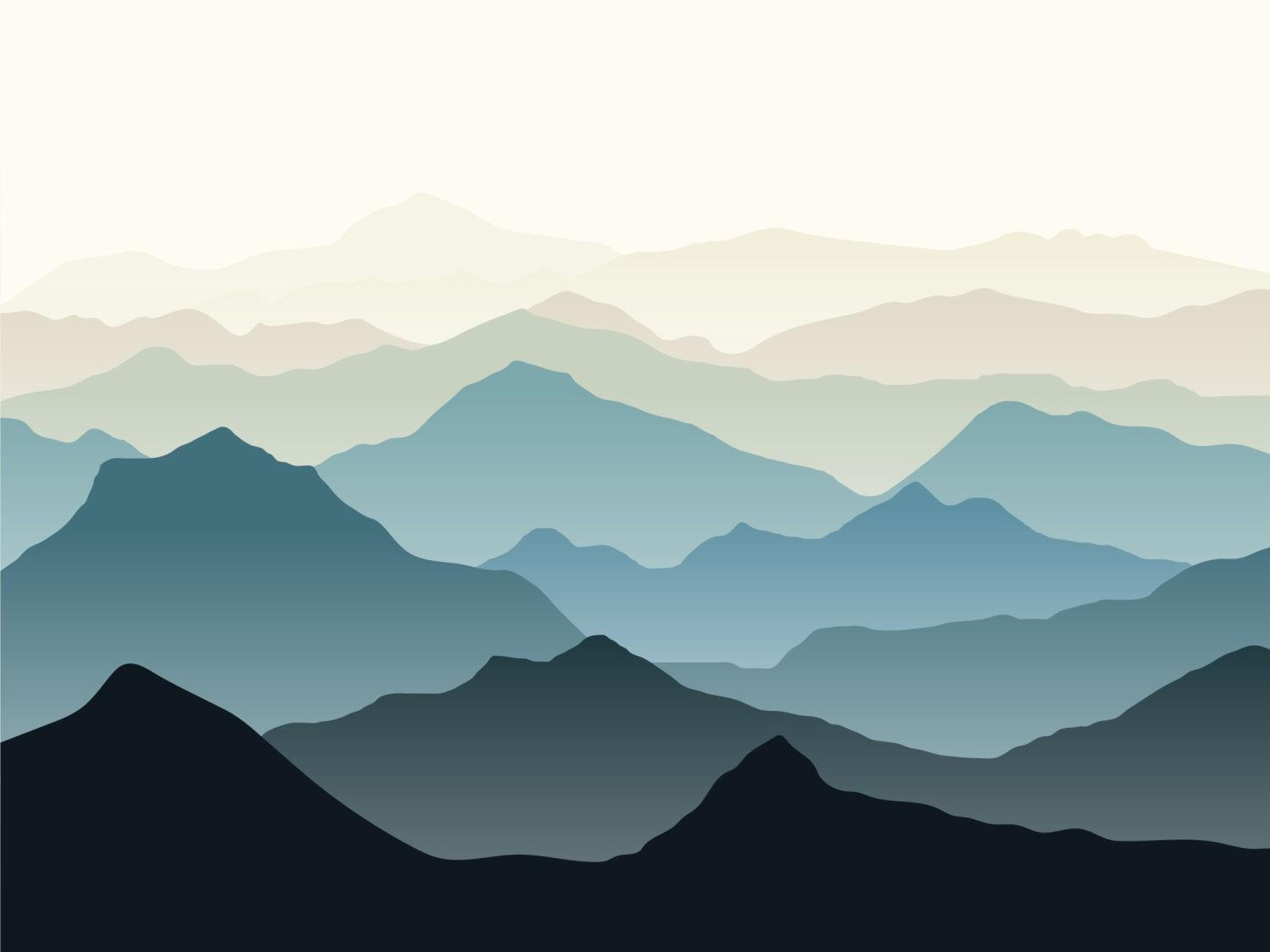 FOTOTAPETE Berglandschaft 375 x 270 cm - Blau, Papier (375/270cm) - Sanders & Sanders