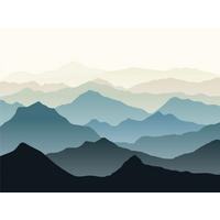 FOTOTAPETE Berglandschaft 375 x 270 cm - Blau, Papier (375/270cm) - Sanders & Sanders