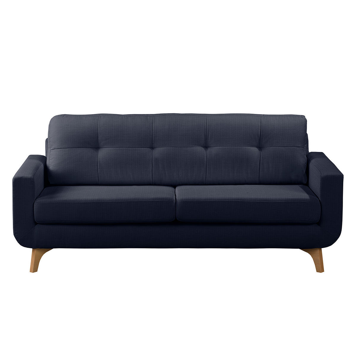 3-SITZER SOFA - Strukturstoff - Dunkelblau, Textil (198/88/90cm) - home24