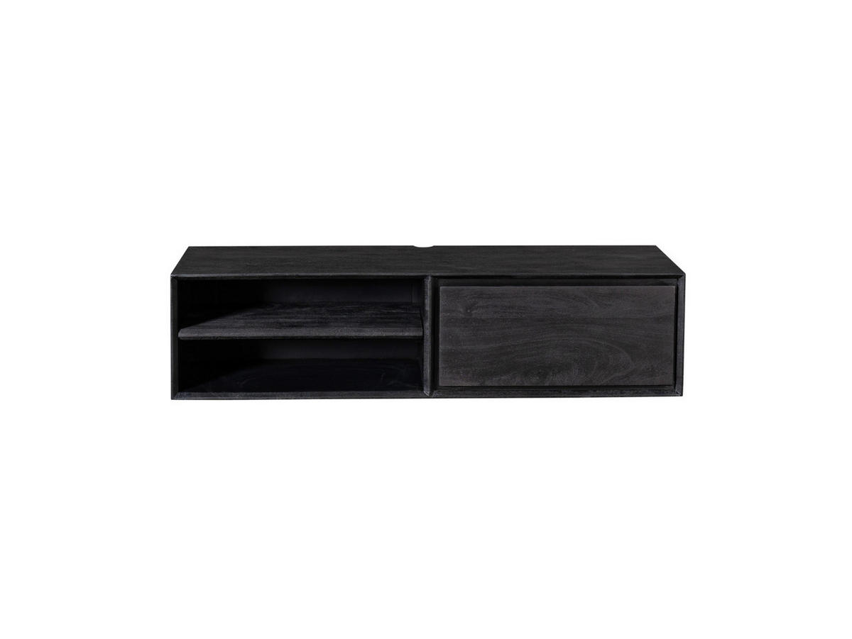 LOWBOARD Amoria Mangoholz 120 cm / 35 cm Schwarz - Schwarz, Holz (120/30/35cm) - Villa Möbel