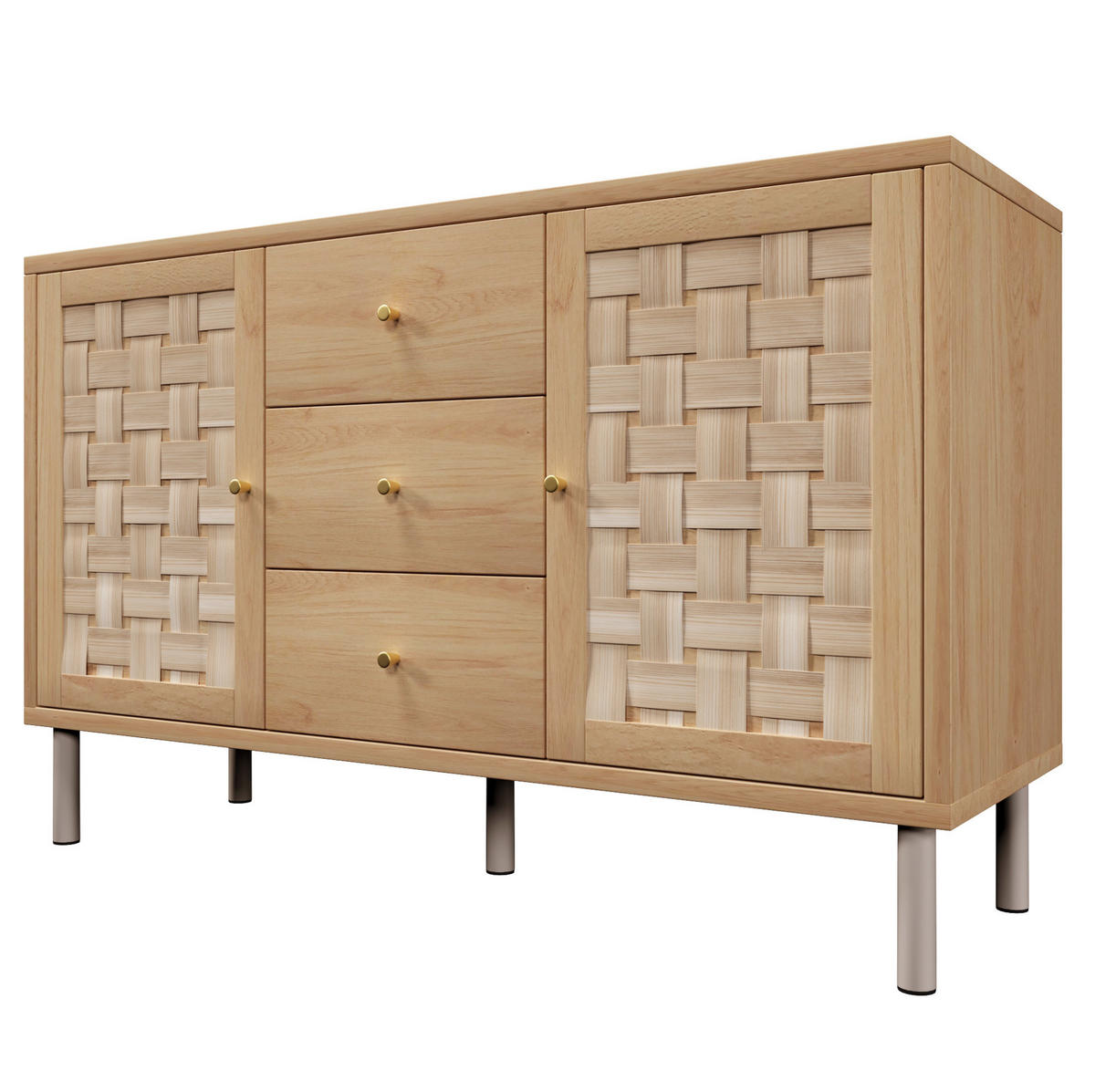 KOMMODE 120/75/40 cm Eichefarben aus Holz mit höhenverstellbaren Einlegeböden - Nussbaumfarben, Holzwerkstoff (40/70/120cm) - OKMYHOME