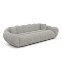 4-SITZER-SOFA Liva Hellgrau Strukturstoff - Hellgrau, Textil (265/70/93cm) - VAROYAL