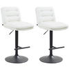 BARHOCKER 2er Set Lederlook weiß - Schwarz/Weiß, Textil/Metall (42/94/56cm) - CLP