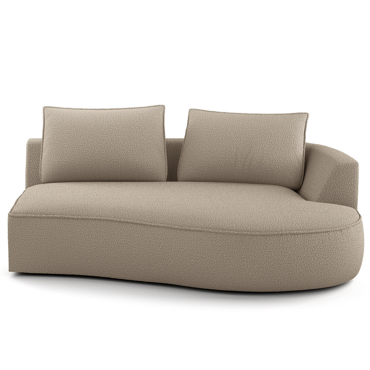 OTTOMANE - modular - Beige/Schwarz, Kunststoff/Textil (196/82/146cm) - home24