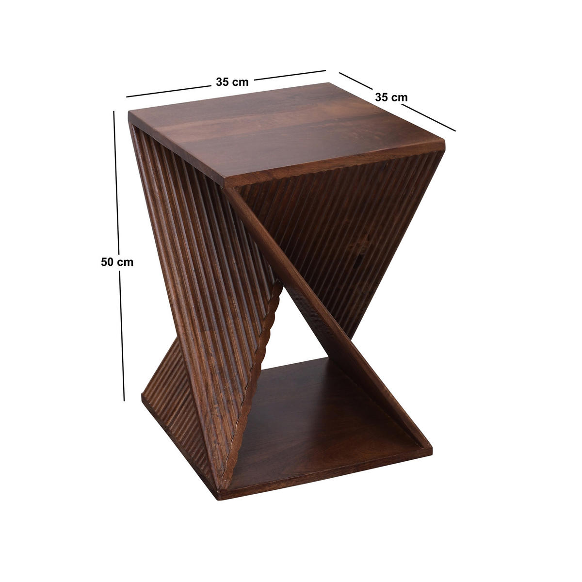 BEISTELLTISCH Braun 35 x 35 x 50 cm - Braun, Holz (35/35/50cm) - Nordlys