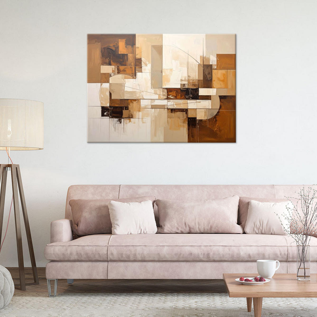 LEINWANDBILD 3D und geometrisch 45x30cm - Beige, Textil (45/30cm) - Feeby