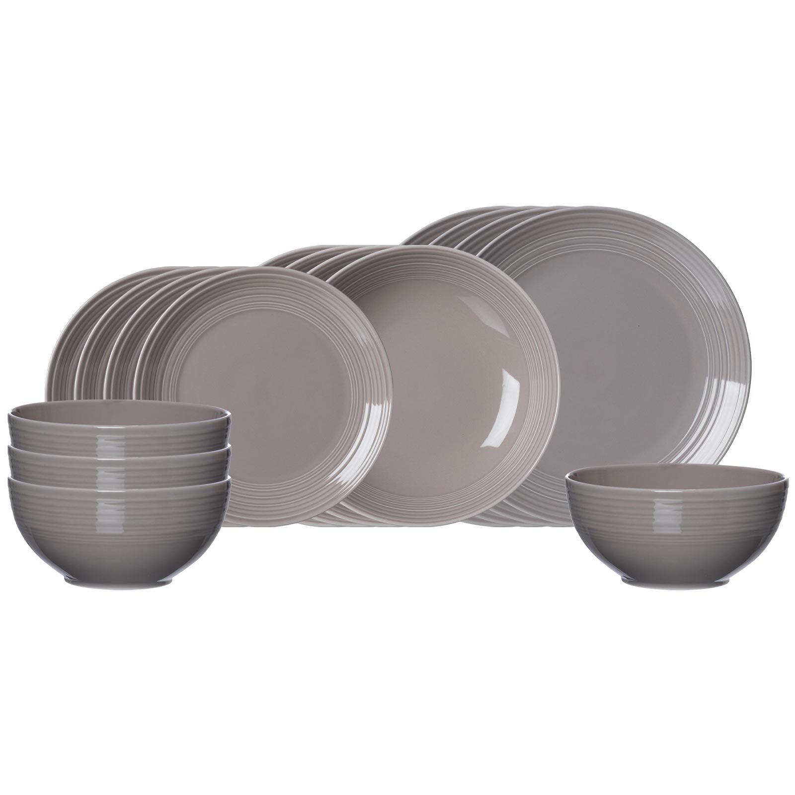 EINSTEIGER-SET Levi Grau 16er Set - Grau, Keramik (1/1/1cm) - Ritzenhoff Breker