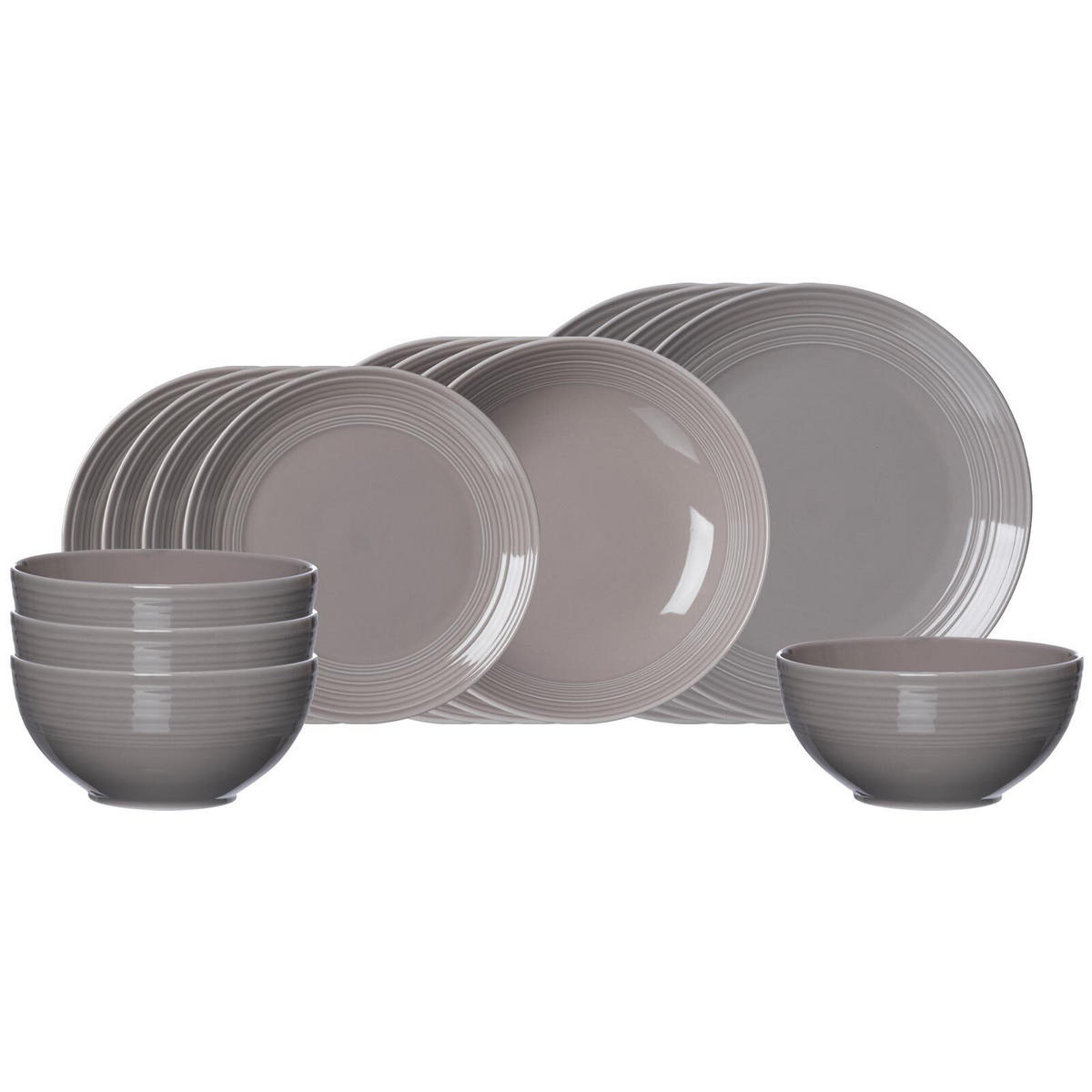 EINSTEIGER-SET Levi Grau 16er Set - Grau, Keramik (1/1/1cm) - Ritzenhoff Breker