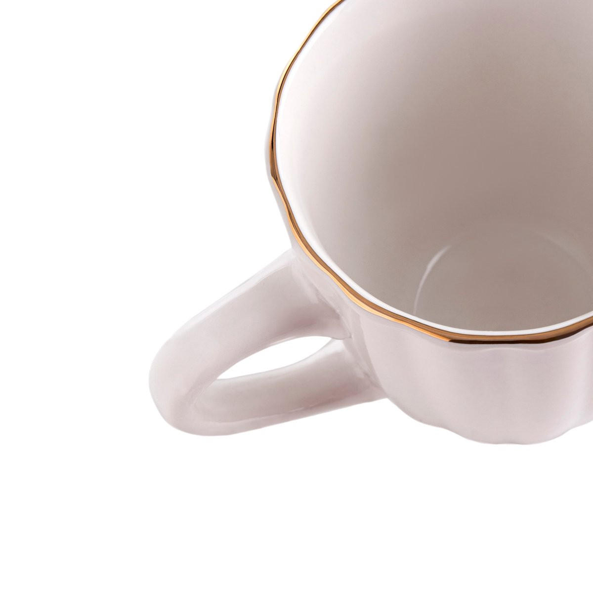 BECHER Melida mit Goldrand 0,38 l 6er-Set - Weiß, Keramik (0.38L) - Homla
