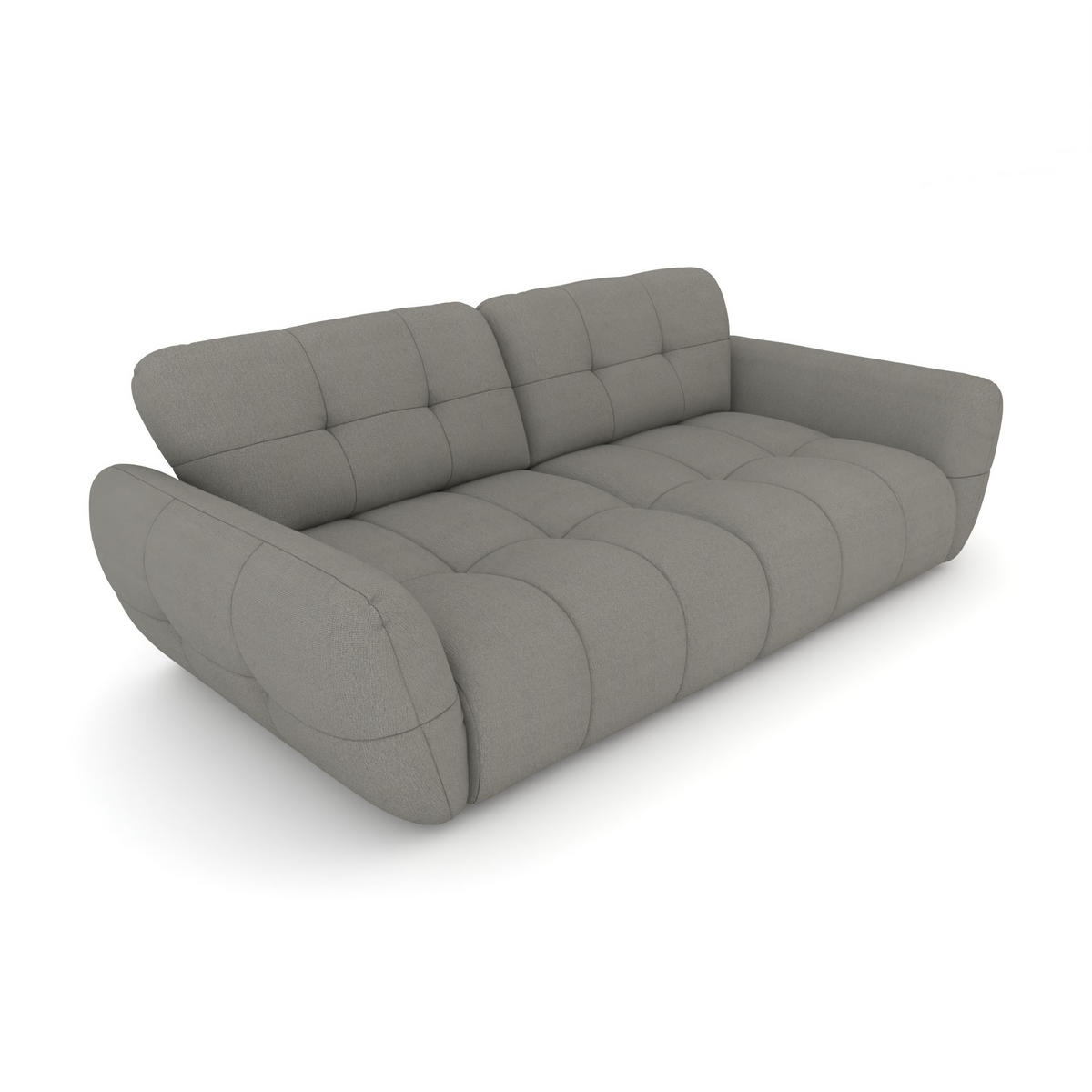 BIGSOFA Vannes Chenille Grau 272/134/68 cm - Hellgrau, Kunststoff/Textil (272/68/134cm) - foamnova