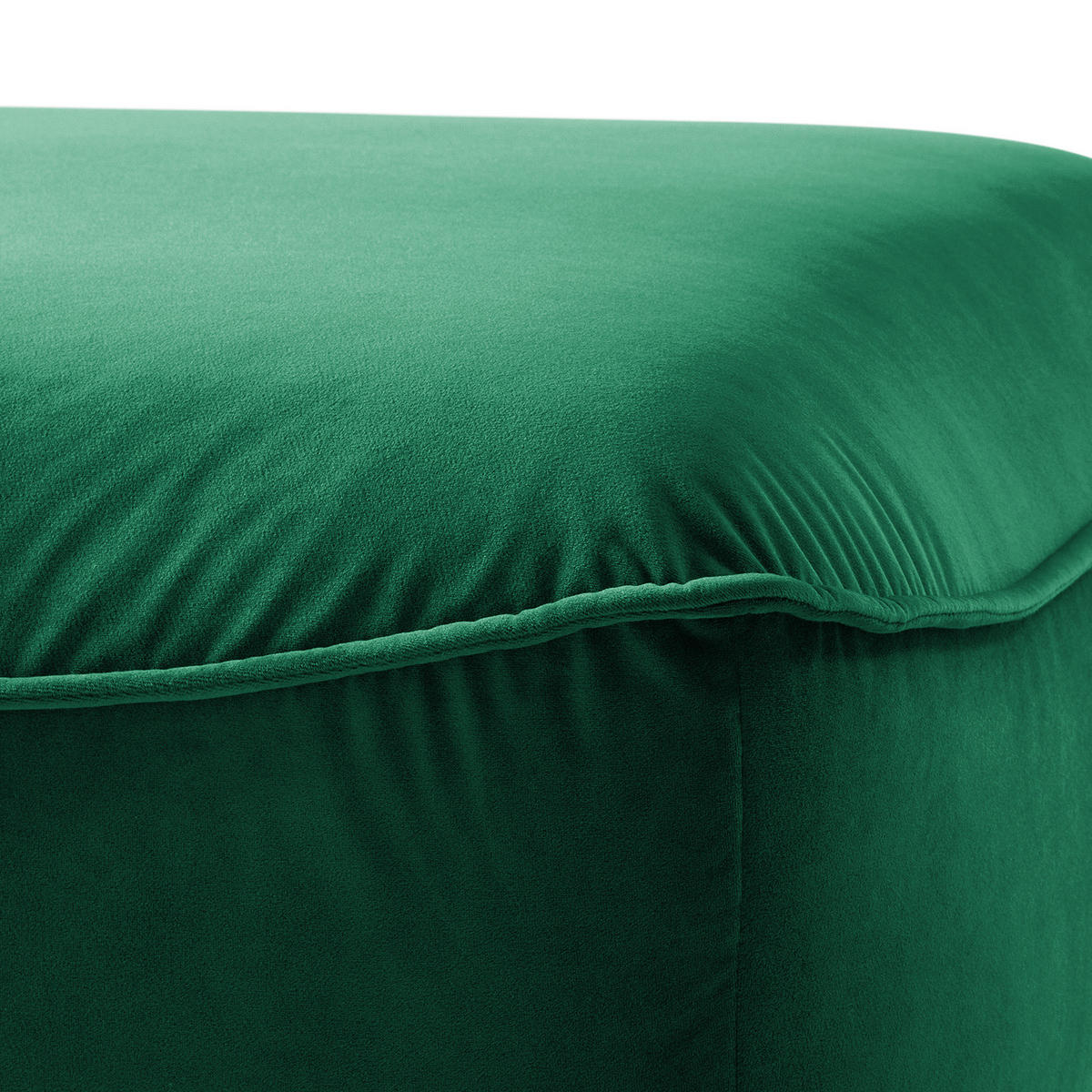 POLSTERHOCKER - Dunkelgrün/Schwarz, Kunststoff/Textil (99/40/82cm) - home24