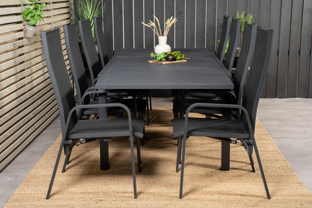 GARTENTISCHGRUPPE Schwarz - Schwarz, Holzwerkstoff - ebuy24
