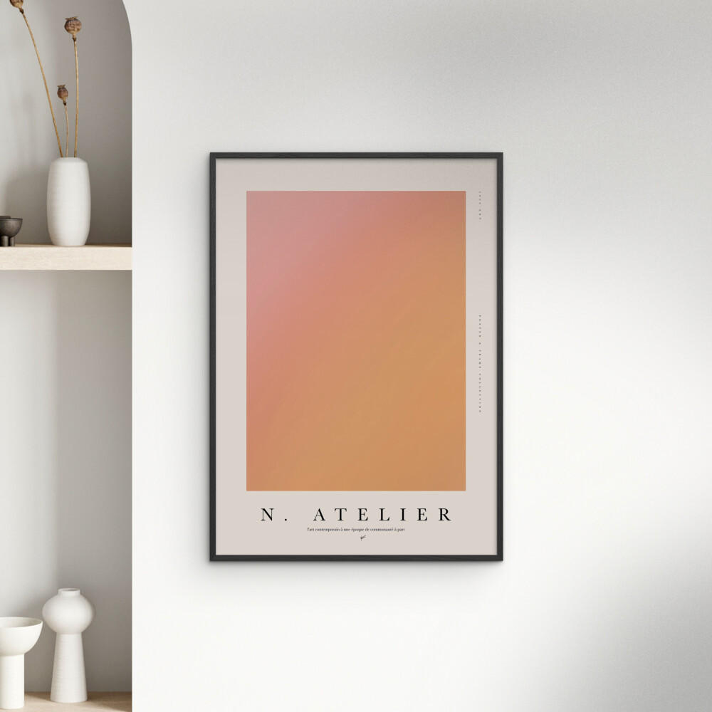 POSTER mit Rahmen Poster & Frame - Collection - N. Atelier | Poster & Frame 002 - Schwarz/Orange, Holz/Papier (70/100cm) - Poster&Frame