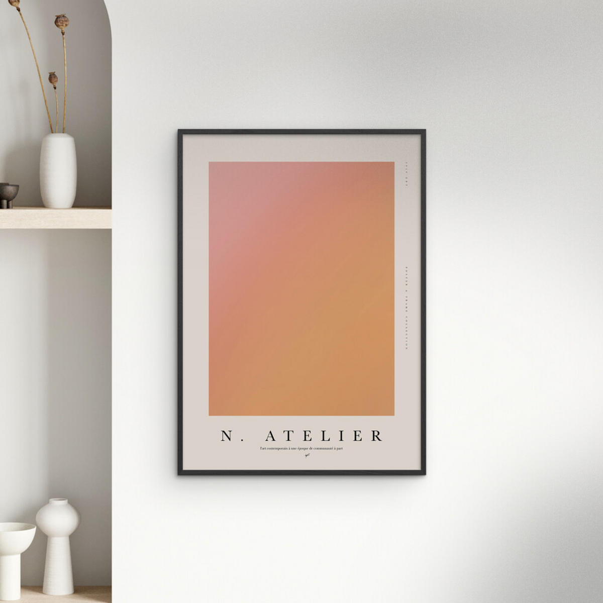 POSTER mit Rahmen Poster & Frame - Collection - N. Atelier | Poster & Frame 002 - Schwarz/Orange, Holz/Papier (70/100cm) - Poster&Frame