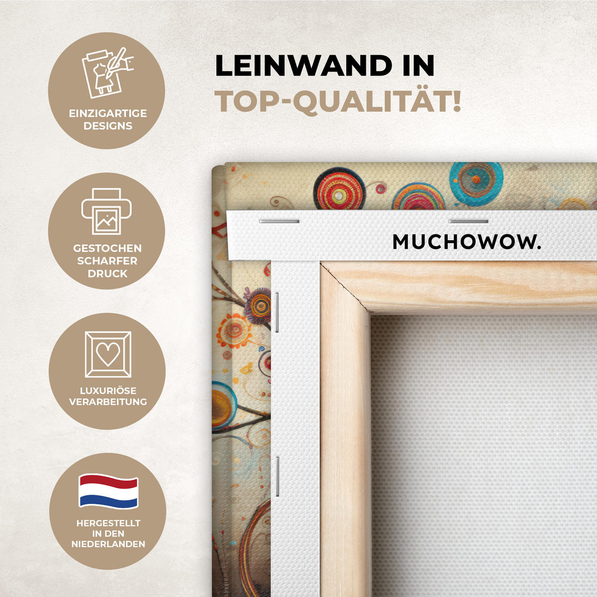 LEINWANDBILD Baum - Baum des Lebens - Farbe Deko Schlafzimmer 30x20 cm - Braun, Textil (30/20cm) - MuchoWow