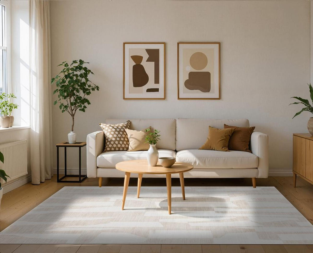 KURZFLOR-TEPPICH Cyrus Creme/Beige 160x230 cm - Multicolor, Textil (160/230cm) - Vercai Rugs
