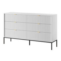 SIDEBOARD Weiß KS154 Glamour Stil Schwarz - Weiß, Holzwerkstoff (154/91/39cm) - Sepro Meble