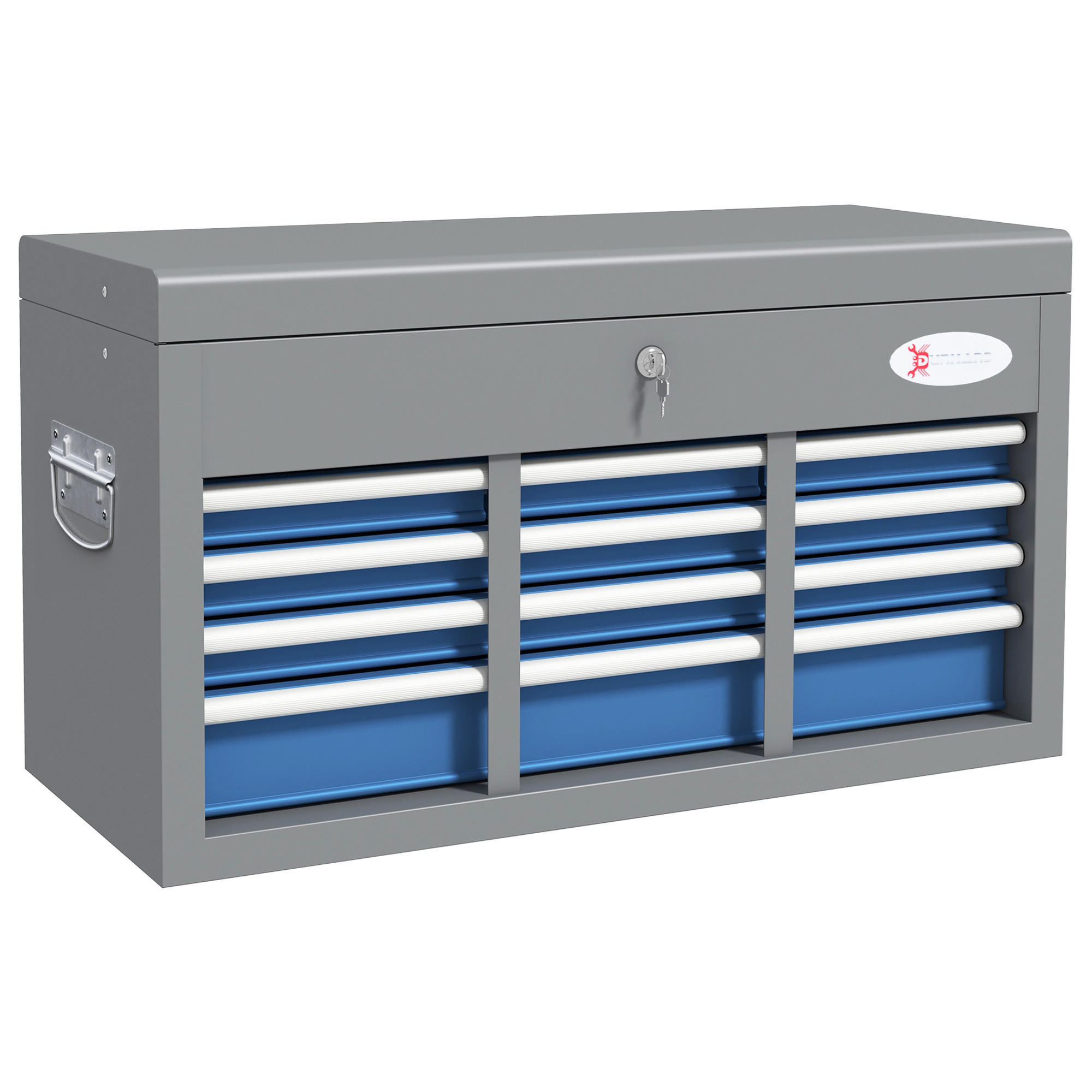 WERKZEUGKASTEN, Stahlkasten mit 6 Schubladen, 60 x 26 x 34 cm, Blau - Multicolor, Kunststoff (26/34/60cm) - FORIOUS