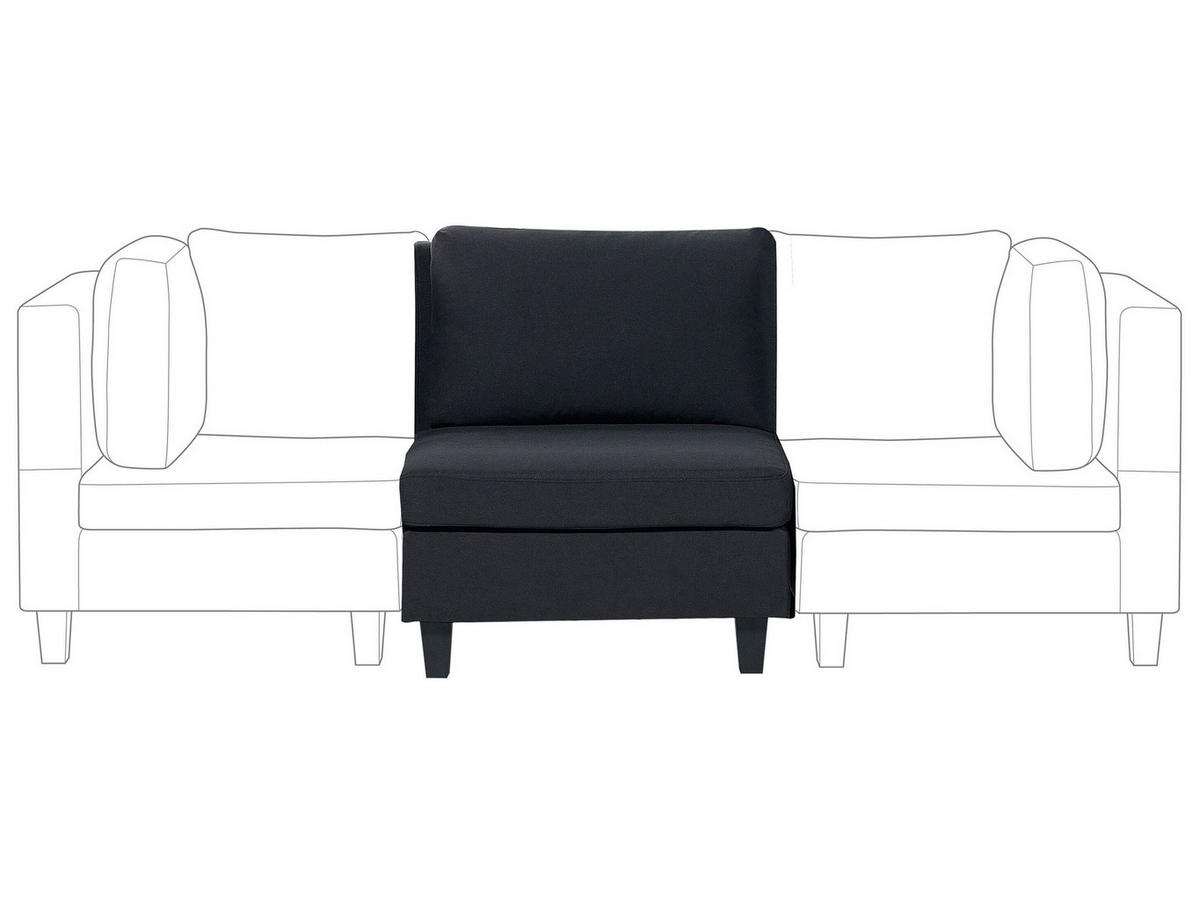 SESSELMODUL Stoff Schwarz Unstad - Schwarz, Textil (76/72/76cm) - Beliani