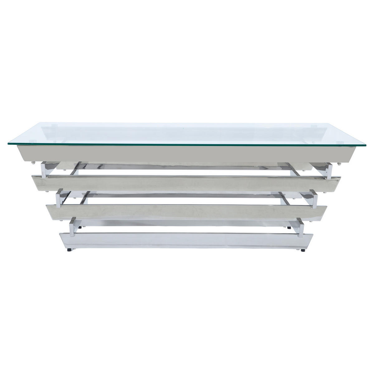 COUCHTISCH - Glas / Metall - Transparent / Chrom - Chromfarben, Glas/Metall (70/130/45cm) - home24