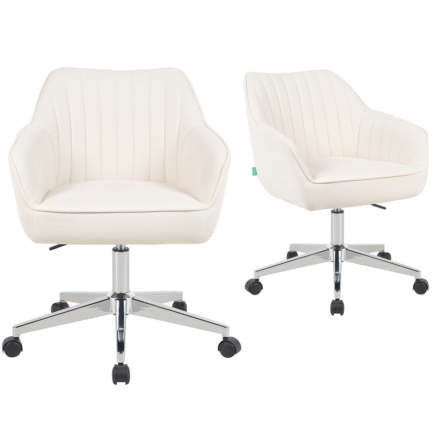 BÜROSTUHL Mika-Noel - Chromfarben/Creme, Textil/Metall (60/79/61cm) - DUBI Möbel