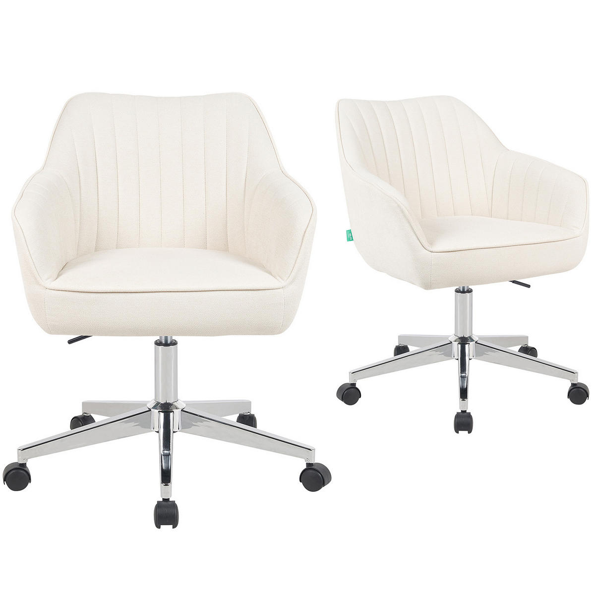 BÜROSTUHL Mika-Noel - Chromfarben/Creme, Textil/Metall (60/79/61cm) - DUBI Möbel