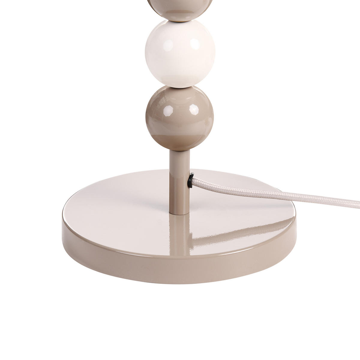 TISCHLAMPE Metall Weiß/Beige Loky - Beige/Weiß, Textil (30/30/58cm) - Beliani
