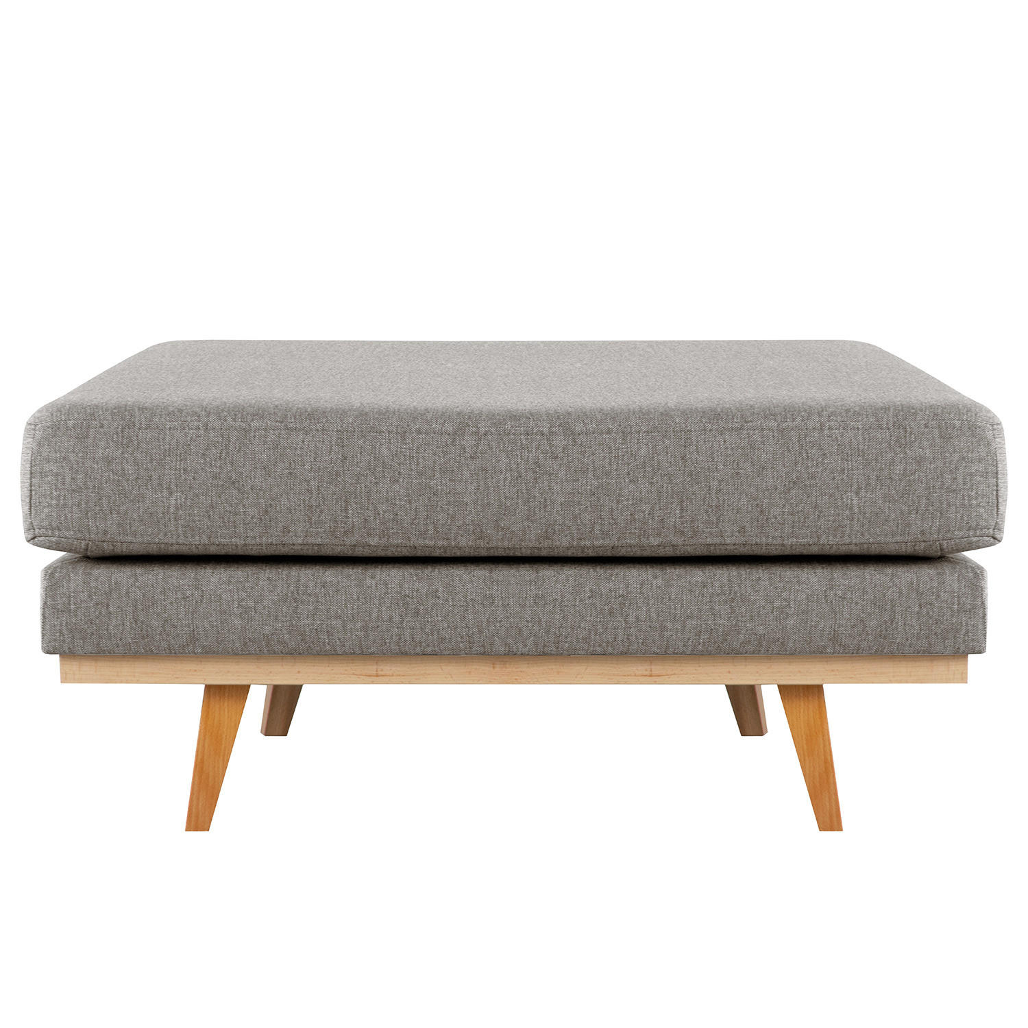 POLSTERHOCKER - Graubraun/Buchefarben, Textil (85/43/60cm) - home24