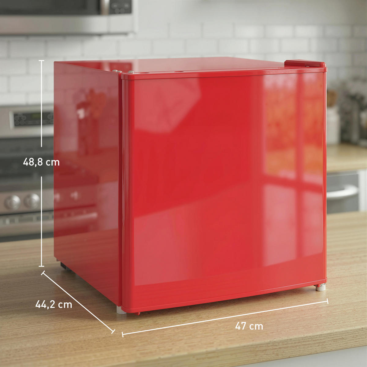 MINI-GEFRIERSCHRANK aus Stahl Kunststoff Rot - Pink, Kunststoff (44.2/48.8/47cm) - HOMCOM