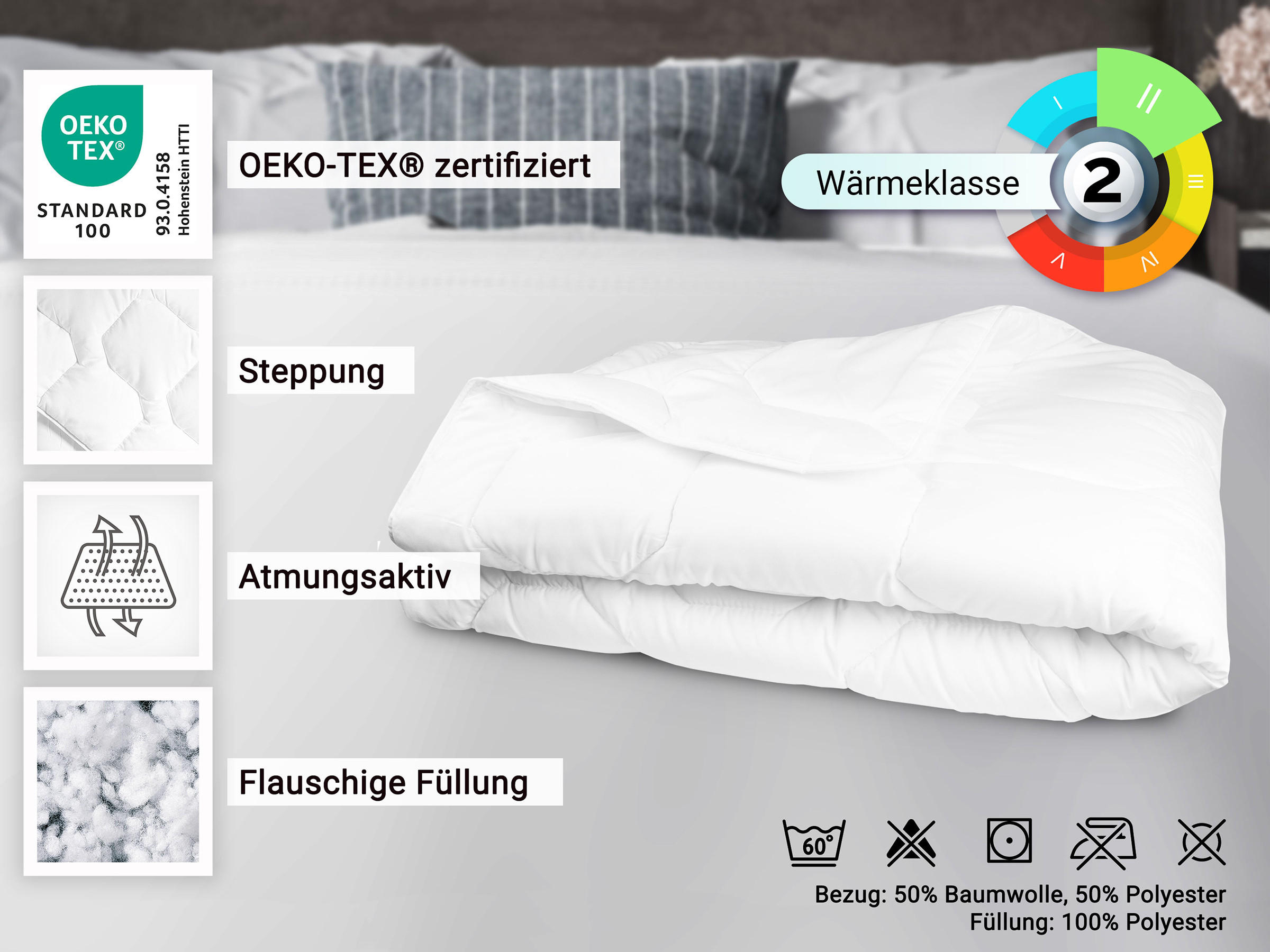 BETTDECKE, 240x220 cm, 100% Polyester, Weiß - Weiß, Textil (240/220cm) - Zollner