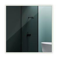 LED SPIEGEL 50 cm x 50 cm Qadratisch Neutralweiß 4000K - Blaugrau, Glas (50/50/2.4cm) - TULUP