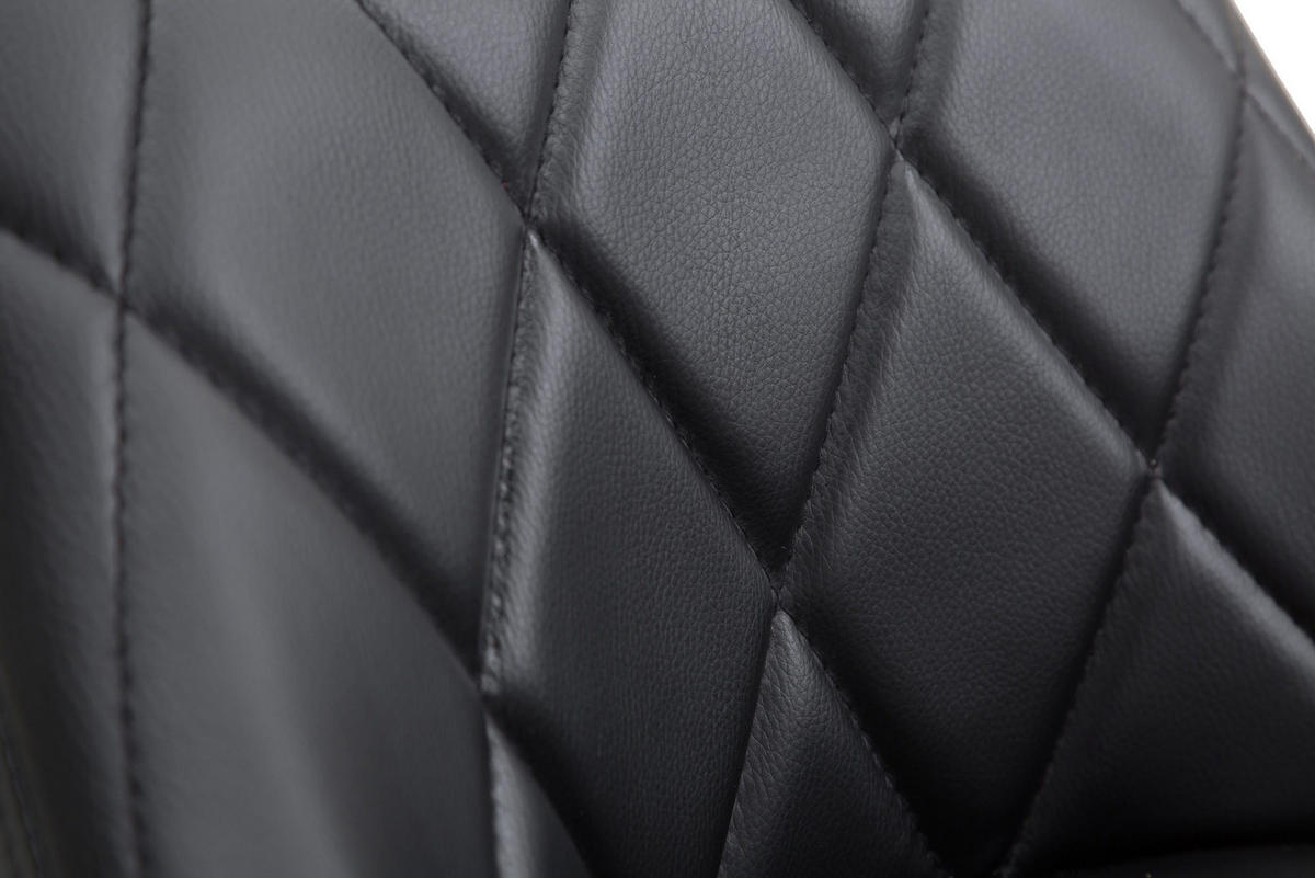 BARHOCKER Lederlook schwarz - Schwarz/Weiß, Textil/Metall (46/83/49cm) - CLP