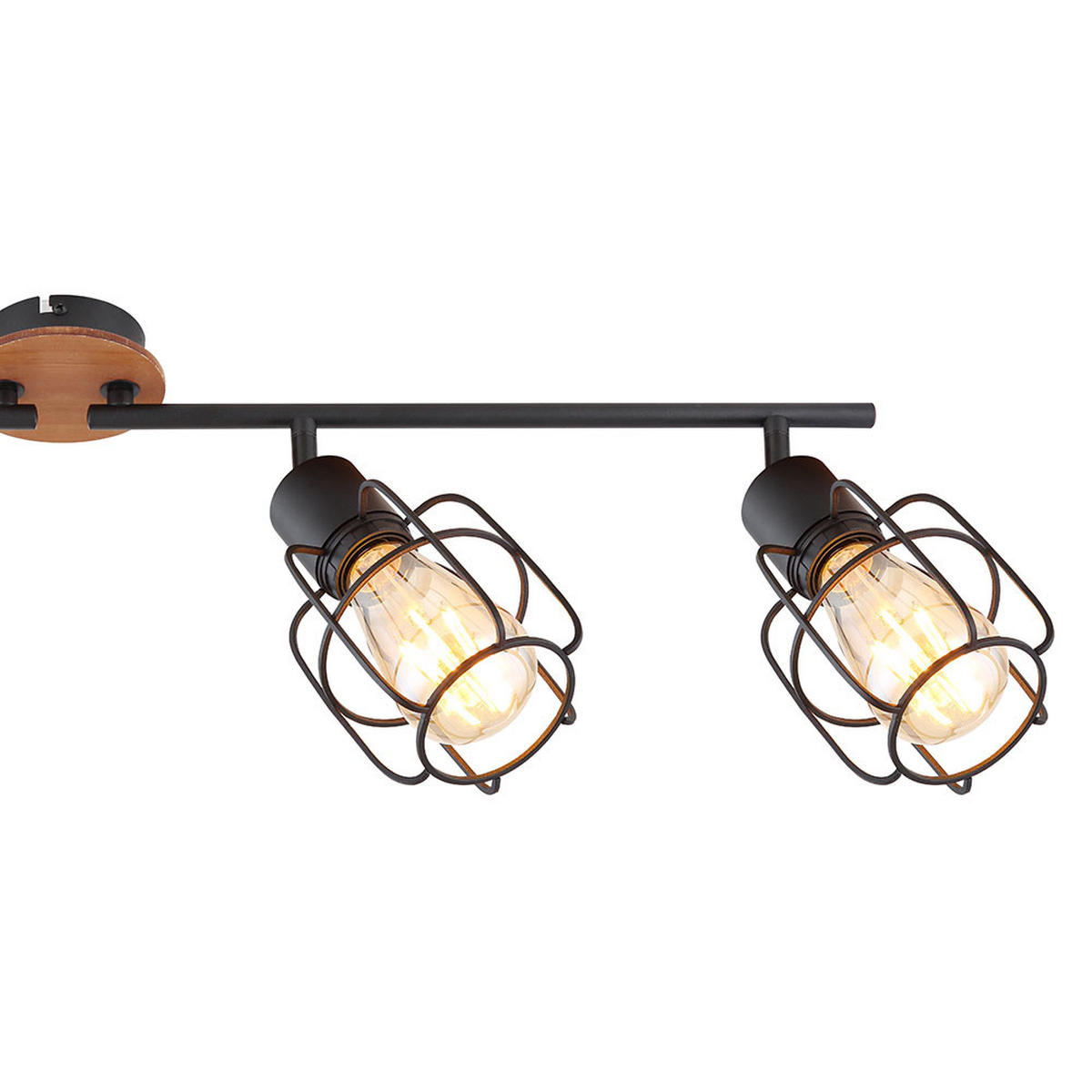 DECKENLEUCHTE Metall Schwarz Gitteroptik - Schwarz, Metall (80/11/24cm) - Globo Lighting