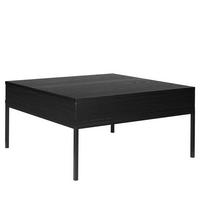 COUCHTISCH Induro Schwarz, mit Schubladen - Schwarz, Holzwerkstoff/Metall (90/90/45cm) - Bettso