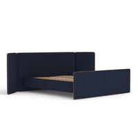 POLSTERBETT Tokyo Marineblau 160/200 cm - Naturfarben/Dunkelblau, Holz/Holzwerkstoff (160/200cm) - Maison de Reve