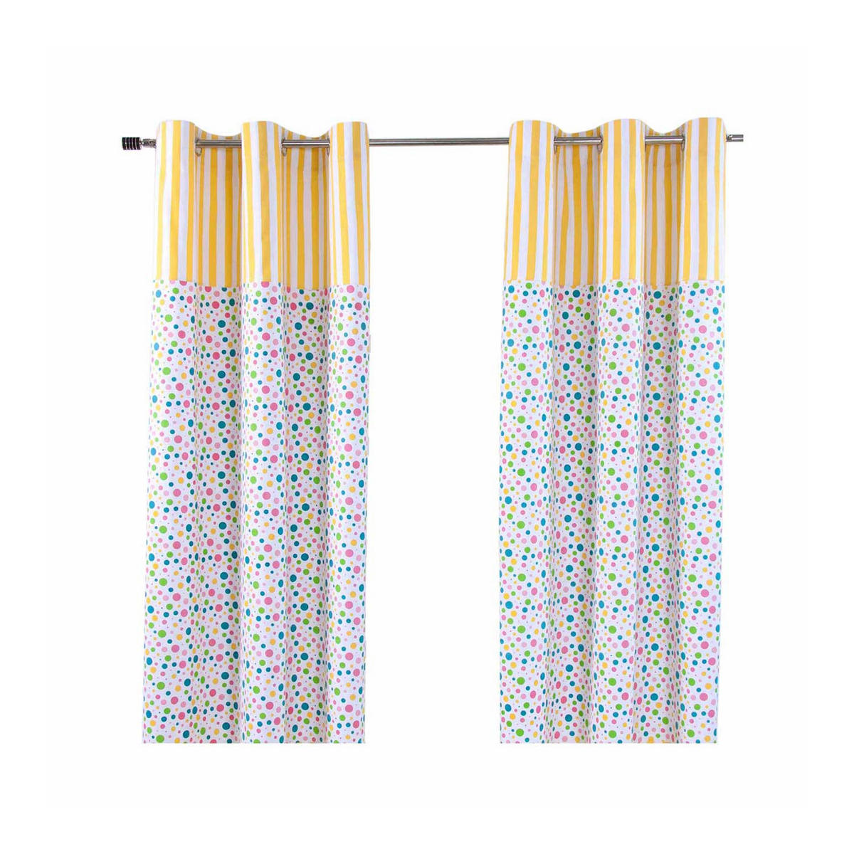 ÖSENVORHANG Bunte Punkte blickdicht 2er-Set, 117/137 cm - Multicolor, Textil (117/137cm) - Homescapes