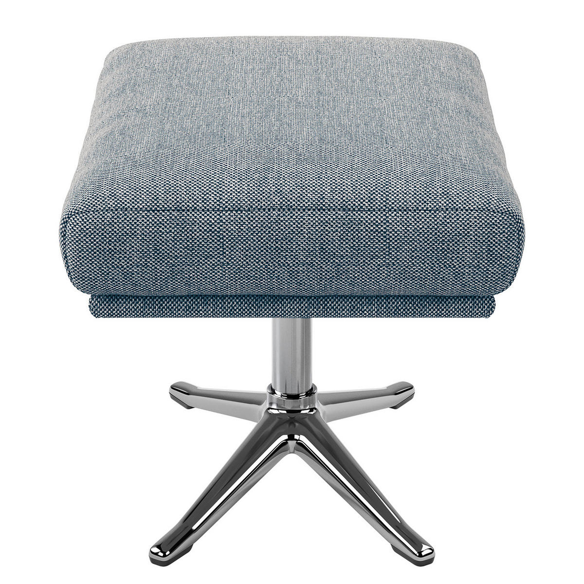 HOCKER mit Kreuzfuß - Chromfarben/Blau, Textil/Metall (54/41/41cm) - home24
