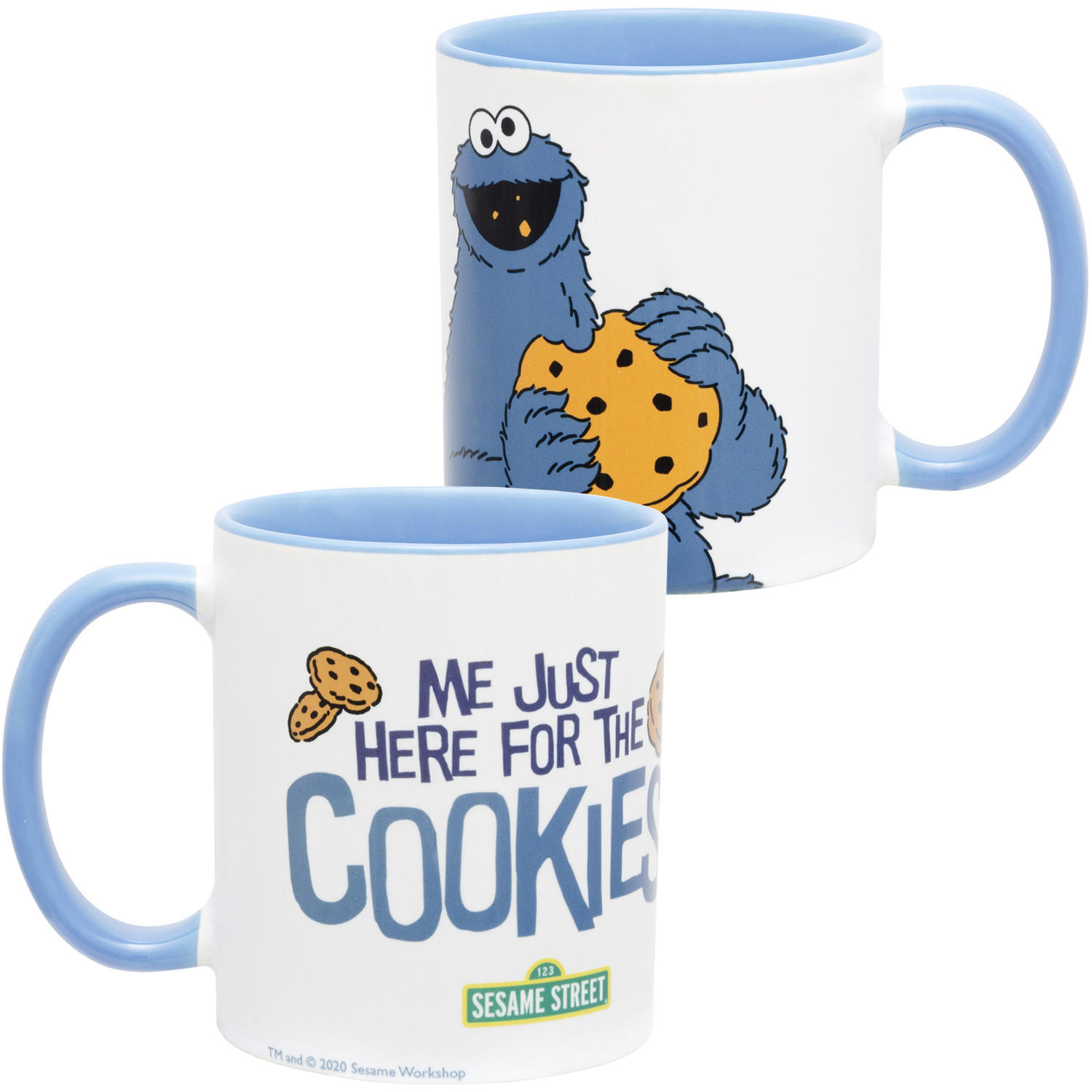 BECHER Sesamstraße Krümelmonster Me just here for the Cookies Weiß 320 ml - Weiß, Keramik (0.32L) - United Labels